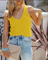 Are We There Yet Knit Tank - Yellow